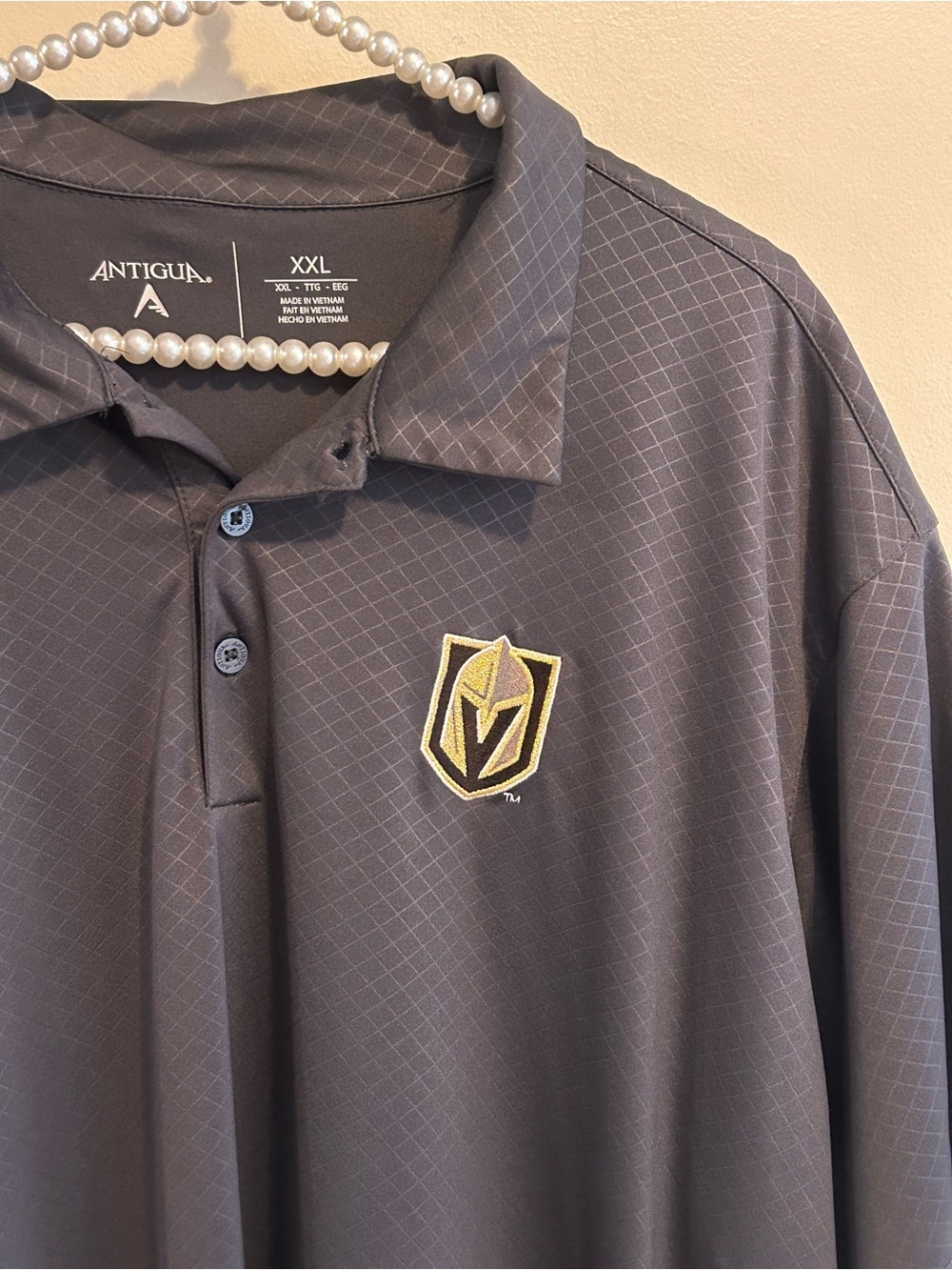Antigua Vegas Golden Knights Polo Shirt Mens XXL Charcoal Grey Diamond Golf NHL